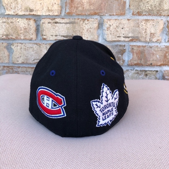 Zephyr Authen Vintage NHL “Original Six” Black Embroidered Hat Cap Size 7 - Picture 4 of 14
